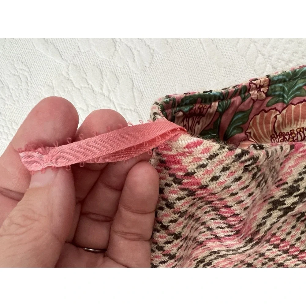 Y2K Abercrombie Fitch Mini Skirt Pink Brown Plaid Pleated Wool Blend & Silk Sz 8